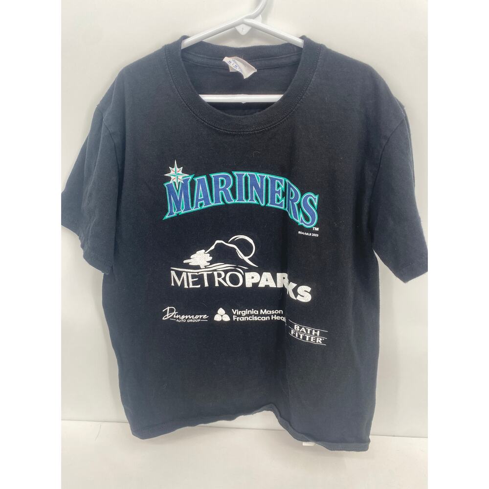 Seattle Mariners Black Short Sleeve Sponsors MetroParks T-shirt Medium Youth